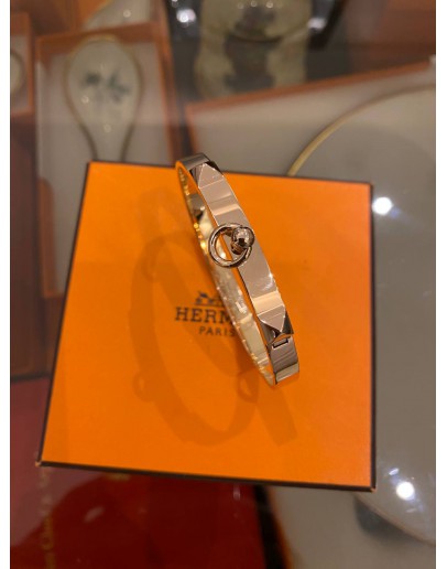 (LIKE NEW) 2023 HERMES COLLIER DE CHIEN 18K 750 ROSE GOLD BRACELET 