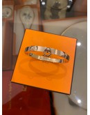 (LIKE NEW) 2023 HERMES COLLIER DE CHIEN 18K 750 ROSE GOLD BRACELET 