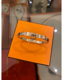 (LIKE NEW) 2023 HERMES COLLIER DE CHIEN 18K 750 ROSE GOLD BRACELET 