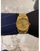 (LIKE NEW) ROLEX DAY-DATE  REF 18238 FULL 18K 750 YELLOW GOLD DIAMOND DIAL 36MM AUTOMATIC YEAR 1995 WATCH -FULL SET-