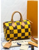 2024 MICROCHIP LOUIS VUITTON SPEEDY 25 BANDOULIERE DAMIER POP / YELLOW CANVAS BAG -FULL SET-