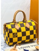 2024 MICROCHIP LOUIS VUITTON SPEEDY 25 BANDOULIERE DAMIER POP / YELLOW CANVAS BAG -FULL SET-