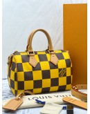 2024 MICROCHIP LOUIS VUITTON SPEEDY 25 BANDOULIERE DAMIER POP / YELLOW CANVAS BAG -FULL SET-