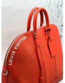 (LIKE NEW) 2024 MICROCHIP LOUIS VUITTON LIMITED EDITION ALMA TRAVEL GM VERMILLON RED EPI XL GRAINED LEATHER -FULL SET-