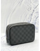 (LIKE NEW) LOUIS VUITTON TOILET POUCH PM IN DAMIER GRAPHITE CANVAS 