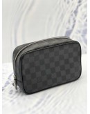 (LIKE NEW) LOUIS VUITTON TOILET POUCH PM IN DAMIER GRAPHITE CANVAS 