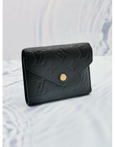 LOUIS VUITTON VICTORINE WALLET BLACK MONOGRAM EMPREINTE LEATHER 