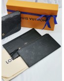 (UNUSED) YEAR 2023 MICORHICP LOUIS VUITTON FELICIE BLACK MONOGRAM EMPREINTE LEATHER -FULL SET-  