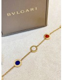 (BRAND NEW) 2024 BVLGARI BRACELET 18K ROSE GOLD WITH CARNELIAN, LAPIS, MALACHITE AND MOTHER OF PEARL ELEMENTS SIZE S -FULL SET-