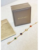 (BRAND NEW) 2024 BVLGARI BRACELET 18K ROSE GOLD WITH CARNELIAN, LAPIS, MALACHITE AND MOTHER OF PEARL ELEMENTS SIZE S -FULL SET-