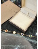 (BRAND NEW) 2024 BVLGARI BRACELET 18K ROSE GOLD WITH CARNELIAN, LAPIS, MALACHITE AND MOTHER OF PEARL ELEMENTS SIZE S -FULL SET-