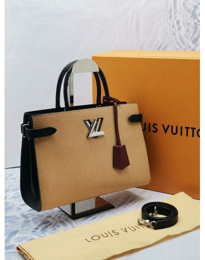 LOUIS VUITTON TWIST TOTE BAG IN BICOLOR CREAM & BLACK EPI LEATHER -FULL SET-