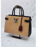 LOUIS VUITTON TWIST TOTE BAG IN BICOLOR CREAM & BLACK EPI LEATHER -FULL SET-