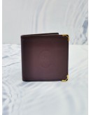 CARTIER MUST DE BI-FOLD WALLET IN DARK MAROON LEATHER