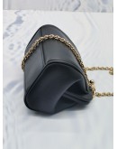 (UNUSED) DOLCE & GABBANA KISS LOCK FRAME CHAIN SLING BAG IN BLACK LEATHER