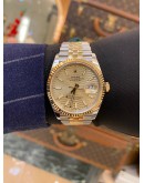 (UNUSED) 2021 ROLEX DATEJUST 36 REF 126233 HALF 18K 750 YELLOW GOLD CHAMPAGNE DIAL 36MM AUTOMATIC WATCH -FULL SET-