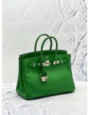 HERMES BIRKIN 25 HANDLE BAG BAMBOU SWIFT PLATINUM HARDWARE