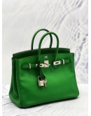 HERMES BIRKIN 25 HANDLE BAG BAMBOU SWIFT PLATINUM HARDWARE