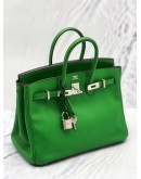 HERMES BIRKIN 25 HANDLE BAG BAMBOU SWIFT PLATINUM HARDWARE