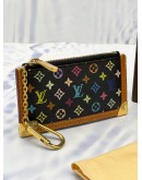 LOUIS VUITTON BLACK MONOGRAM MULTICOLOR COIN CASE -FULL SET-