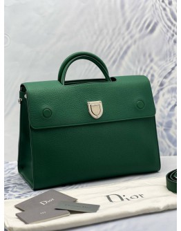 2017 CHRISTIAN DIOR LARGE DIOREVER GREEN CAFLSKIN LEATHER HANDLE BAG