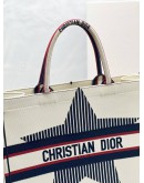 2022 CHRISTIAN DIOR DIORALPS BOOK TOTE STAR THREE TONE LARGE EMBROIDERY CANVAS BAG