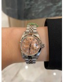 (UNUSED) ROLEX LADY DATEJUST REF 79174 SAKURA PINK DIAMOND DIAL 26MM AUTOMATIC YEAR 2004 WATCH -FULL SET-