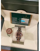 (LIKE NEW) ROLEX OYSTER PERPETUAL LADY DATEJUST HALF 18K 750 ROSE GOLD DIAMOND DIAL REF179161 WATCH YEAR 2016 -FULL SET- 