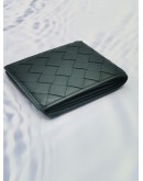 BOTTEGA VENETA DARK GREEN INTRECCIATO BI-FOLD WALLET -FULL SET-