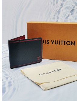 LOUIS VUITTON TAIGA LEATHER MULTIPLE WALLET BLEU MARINER -FULL SET-