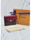 LOUIS VUITTON ZOE SMALL WALLET MONOGRAM CANVAS & COWHIDE LEATHER IN DARK PINK -FULL SET-