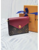 LOUIS VUITTON ZOE SMALL WALLET MONOGRAM CANVAS & COWHIDE LEATHER IN DARK PINK -FULL SET-