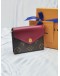 LOUIS VUITTON ZOE SMALL WALLET MONOGRAM CANVAS & COWHIDE LEATHER IN DARK PINK -FULL SET-