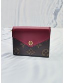 LOUIS VUITTON ZOE SMALL WALLET MONOGRAM CANVAS & COWHIDE LEATHER IN DARK PINK -FULL SET-