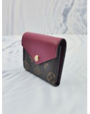 LOUIS VUITTON ZOE SMALL WALLET MONOGRAM CANVAS & COWHIDE LEATHER IN DARK PINK -FULL SET-