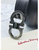 SALVATORE FERRAGAMO GANCINI BLACK LEATHER BELT SIZE 115