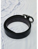 SALVATORE FERRAGAMO GANCINI BLACK LEATHER BELT SIZE 115