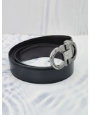 SALVATORE FERRAGAMO GANCINI BLACK LEATHER BELT SIZE 115