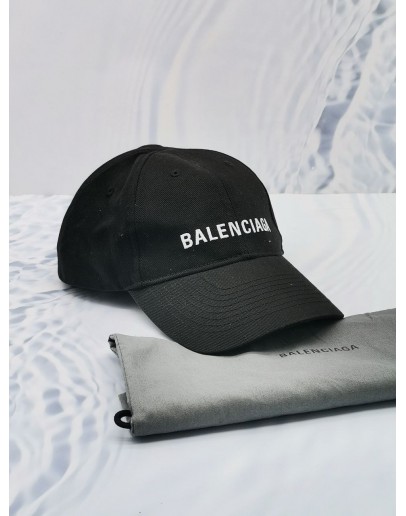 BALENCIAGA BASEBALL CAP IN BLACK COTTON 