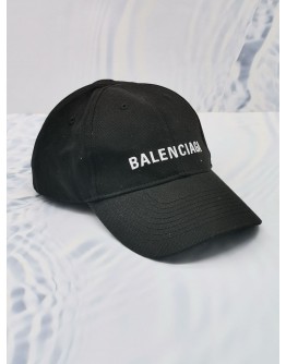 BALENCIAGA BASEBALL CAP IN BLACK COTTON 