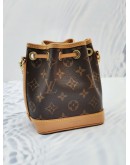 LOUIS VUITTON NANO NOE MONOGRAM CANVAS WITH REMOVABLE STRAP -FULL SET- 