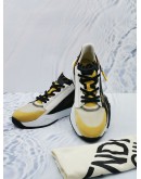 FENDI FLOW SNEAKERS IN YELLOW AND BLACK BROWN SIZE 8 