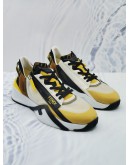 FENDI FLOW SNEAKERS IN YELLOW AND BLACK BROWN SIZE 8 