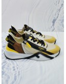 FENDI FLOW SNEAKERS IN YELLOW AND BLACK BROWN SIZE 8 