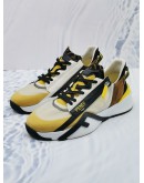 FENDI FLOW SNEAKERS IN YELLOW AND BLACK BROWN SIZE 8 