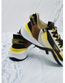 FENDI FLOW SNEAKERS IN YELLOW AND BLACK BROWN SIZE 8 