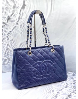 CHANEL GST BAG IN DARK BLUE CAVIAR LEATHER