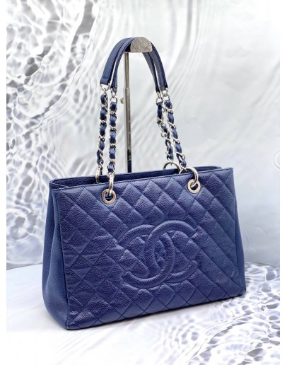 CHANEL GST BAG IN DARK BLUE CAVIAR LEATHER