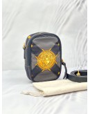 (LIKE NEW) VERSACE MEDUSA PRINTED NYLON MINI CROSSBODY BAG GOLD-TONED HARDWARE 