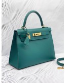 (LIKE NEW) 2020 HERMES KELLY 28 IN MALACHITE EPSOM LEATHER